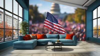 American Flag Wave Close Up for Memorial Day or 4th of July, USA VOTE
 Wall mural