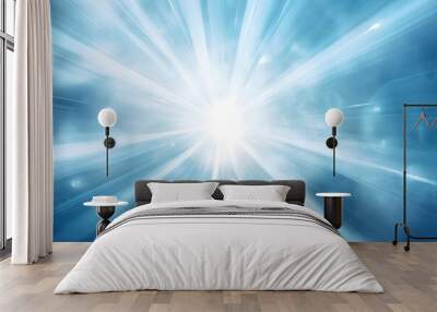 background with rays, bright beams, explosion of light, lights, abstract light background Wall mural