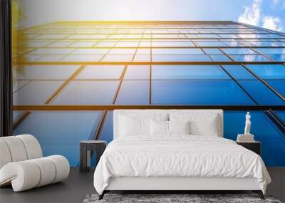 glass buildings Looking Up modern high-rise office buildings Wall mural