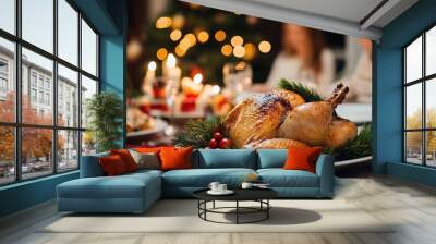 Grilled roasted whole Chicken Wall mural