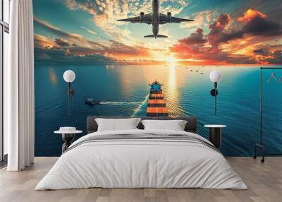 logistics and global trade, Logistics, cargo, supply chain Wall mural