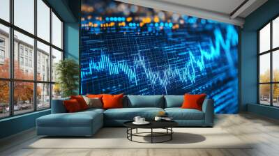 stock market candlestick chart pattern design, business financial growth. Crisis economy and investment loss graph Wall mural