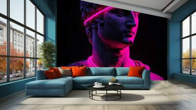 Style statue background neon concept. 3D rendering.
 Wall mural