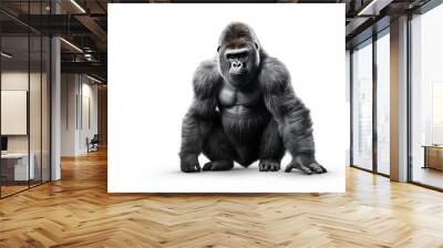 Gorilla isolated on white Wall mural