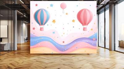 Hand drawn baby announcement background Wall mural