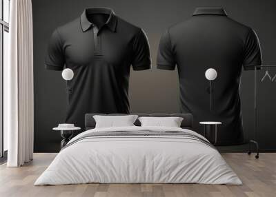 Realistic mockup of male black polo shirt. Generative ai Wall mural