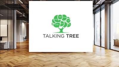 logo design talk tree vector Wall mural