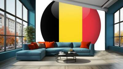 Belgium 3D Rounded Flag with no Background Wall mural