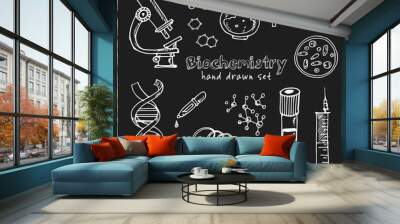 Biochemistry. Hand drawn doodle set. Sketches. Vector illustration for design and packages product. Wall mural