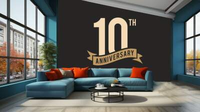 10th Years Anniversary Celebration Icon Vector Logo Design Template Wall mural