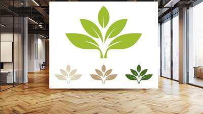 Leaf Logo Vector Design Template Wall mural