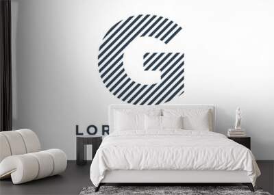 Striped letter G logo vector design template Wall mural