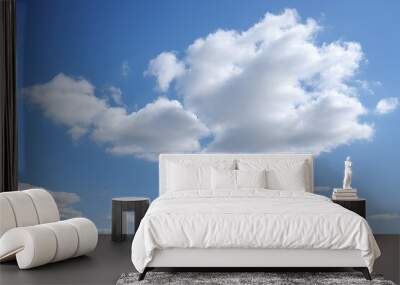 a clear blue sky cloud with sunshine, environment day skyline view. generative ai Wall mural