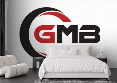 GMB three letter swoosh logo design vector template | monogram logo | abstract logo | wordmark logo | letter mark logo | business logo | brand logo | flat logo | minimalist logo | text | word | symbol Wall mural