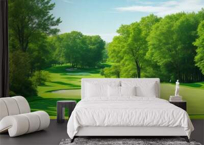 Green scenery golf course Wall mural