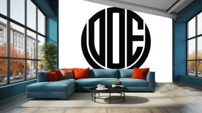 OOE shield in circle logo design vector template. lettermrk, wordmark, monogram symbol on white background.	 Wall mural