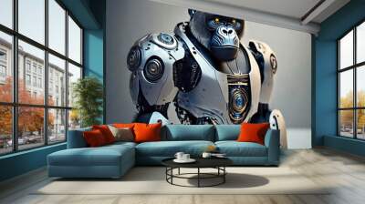 Robot AI gorilla assistant in a cinematic style. Highlight the intricate desig 39. Wall mural