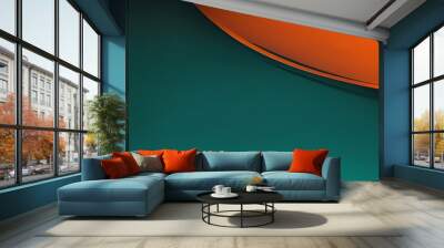 Teal orange black color gradient background gra Wall mural