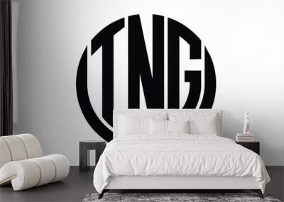 TNG shield in circle logo design vector template. lettermrk, wordmark, monogram symbol on white background. Wall mural