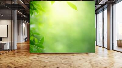 nature of green leaf in garden at summer. natural green leaves plants using as spring background cov Wall mural