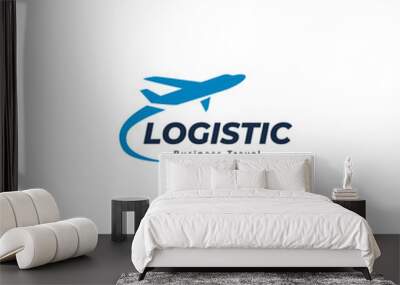 Air Plane modern color agency travel business logo. transport, logistics delivery logo design  Wall mural