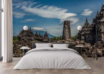 An image of Candi Plaosan and Gunung Merapi Wall mural