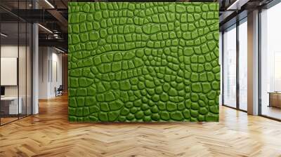 Green natural snake skin pattern background and texture Wall mural