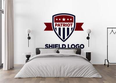 patriot shield logo. American shield logo template. Creative Shield Logo and Icon Template. Wall mural