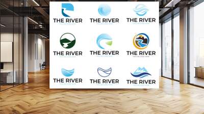 Set of River, Water set template vector logo Wall mural