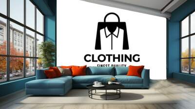 Shirt logo design template in retro style. Clothes shop logo. Wall mural