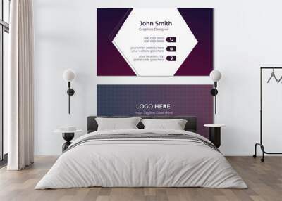  Business card for business and personal use. Vector illustration design. Horizontal layout, Print ready . Creative and clean corporate business card template.  Wall mural