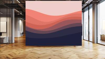 abstract wave pattern in sunset color scheme vector design for wallpaper, backdrop, background, web banner, and design template Wall mural