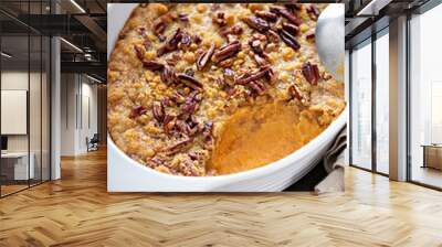 Baked sweet potato casserole with pecan topping Wall mural