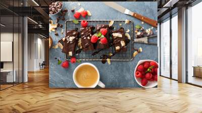 Brownies on a cooling rack Wall mural