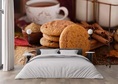 Cinnamon snickerdoodle cookies Wall mural