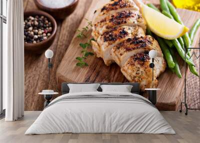 Grilled chicken on a cutting board Wall mural