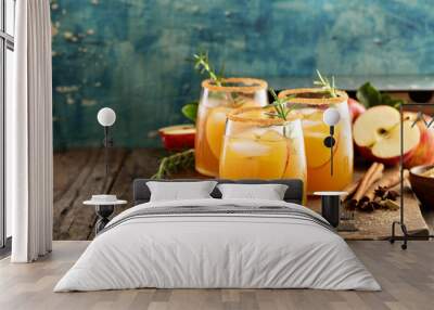 Hard apple cider cocktail with fall spices Wall mural