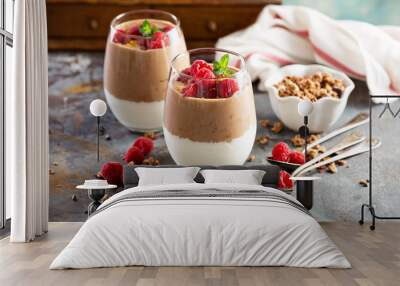 Healthy layered dessert Wall mural