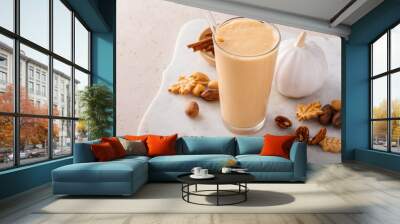 Pumpkin pie smoothie with fall spices and pumpkin puree Wall mural