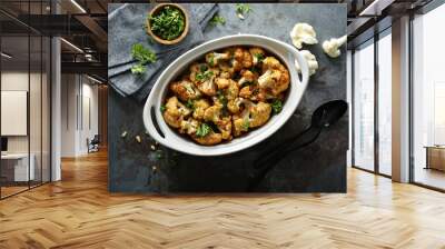 Roasted cauliflower with pine nuts and parsley Wall mural