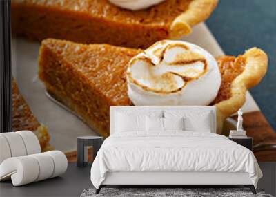 Sweet potato pie with toasted marshmallow topping Wall mural