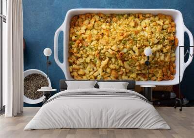 Traditional stuffing for Thanksgiving or Christmas Wall mural