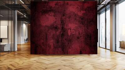 Close-up long and wide texture of natural red fabric or cloth in light red color. Fabric texture of natural cotton or linen textile material. Red canvas background. Wall mural