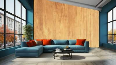 Soft wood texture background with copy space for design. top view Wall mural