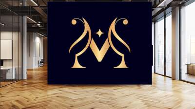 women fashion hotel luxury logo letter M Wall mural