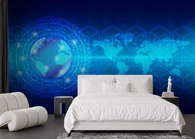 Hi-tech technology concept, abstract background. Wall mural