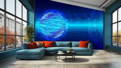 Hi-tech technology concept, abstract background. Wall mural