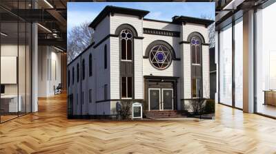 Historical synagogue in Taunton, Massachusetts, USA. Congregation Agudath Achim and the Jewish Community House Wall mural