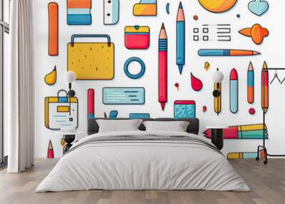 set of School Stationery Wall mural