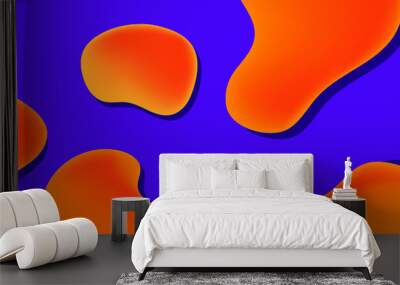 Abstract fluid dynamic orange vector background Wall mural